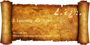 Lipcsey Áron névjegykártya
