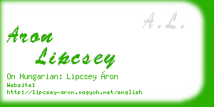 aron lipcsey business card